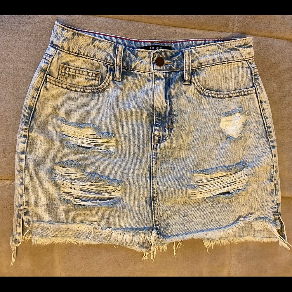 Distressed Jean Skirt